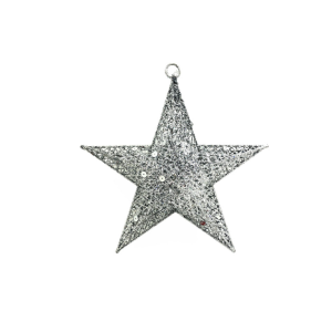 ESTRELLA 50 CM CON BRILLANTINA PLATEADA