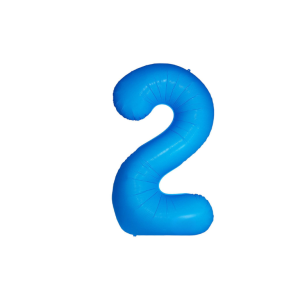 GLOBO NUMERO AZUL CLARO NEÓN GIGANTE 2