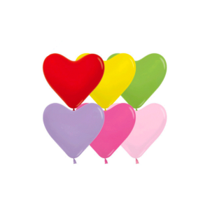GLOBO CORAZÓN MULTICOLOR R10 25 UNIDADES