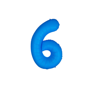 GLOBO NUMERO AZUL CLARO NEÓN GIGANTE 6