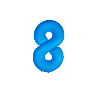 GLOBO NUMERO AZUL CLARO NEÓN GIGANTE 8