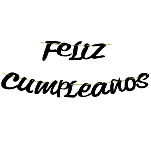 GUIRNALDA NEGRA FELIZ CUMPLEAÑOS