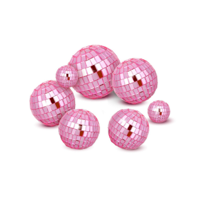 TOPPERS BOLA DE ESPEJOS ROSA PLATA