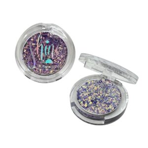 MAQUILLAJE LILA GLITTER EN GEL