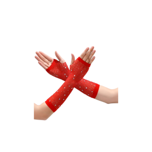 GUANTES ROJOS CON STRASS