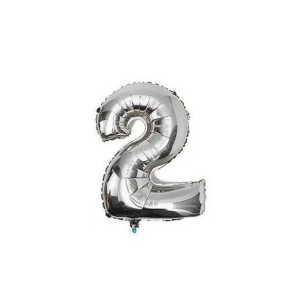 GLOBO NUMERO 2 PLATEADO 1 MT