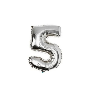GLOBO NUMERO 5 PLATEADO 1 MT