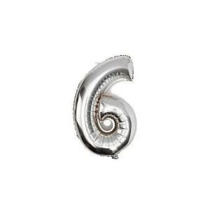 GLOBO NUMERO 6 PLATEADO 1 MT