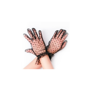 GUANTES NEGROS CON LUNARES