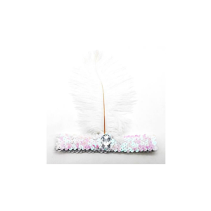VINCHA BLANCA CHARLESTON PLUMA