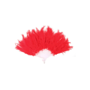 ABANICO ROJO DE PLUMAS