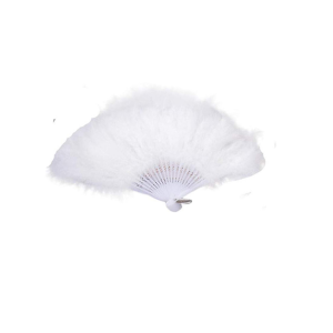 ABANICO BLANCO DE PLUMAS