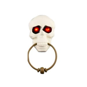 TIMBRE CALAVERA BLANCO CON LUZ Y SONIDO