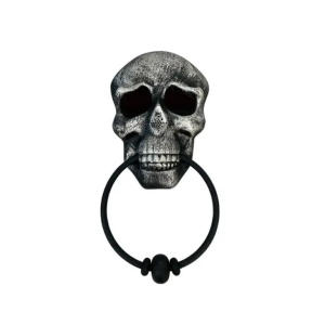 TIMBRE CALAVERA PLATEADA CON LUZ Y SONIDO