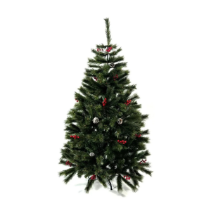 ARBOL CLÁSICO CON PIÑAS Y CEREZAS 1,80