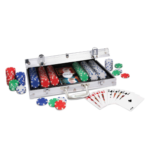 MALETÍN 300 FICHAS Y 2 MAZOS DE CARTAS POCKER