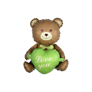 GLOBO OSITO I LOVE YOU VERDE