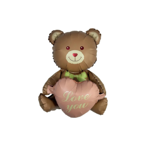GLOBO OSITO I LOVE YOU BEIGE