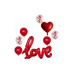 SET GLOBOS LOVE ROJO