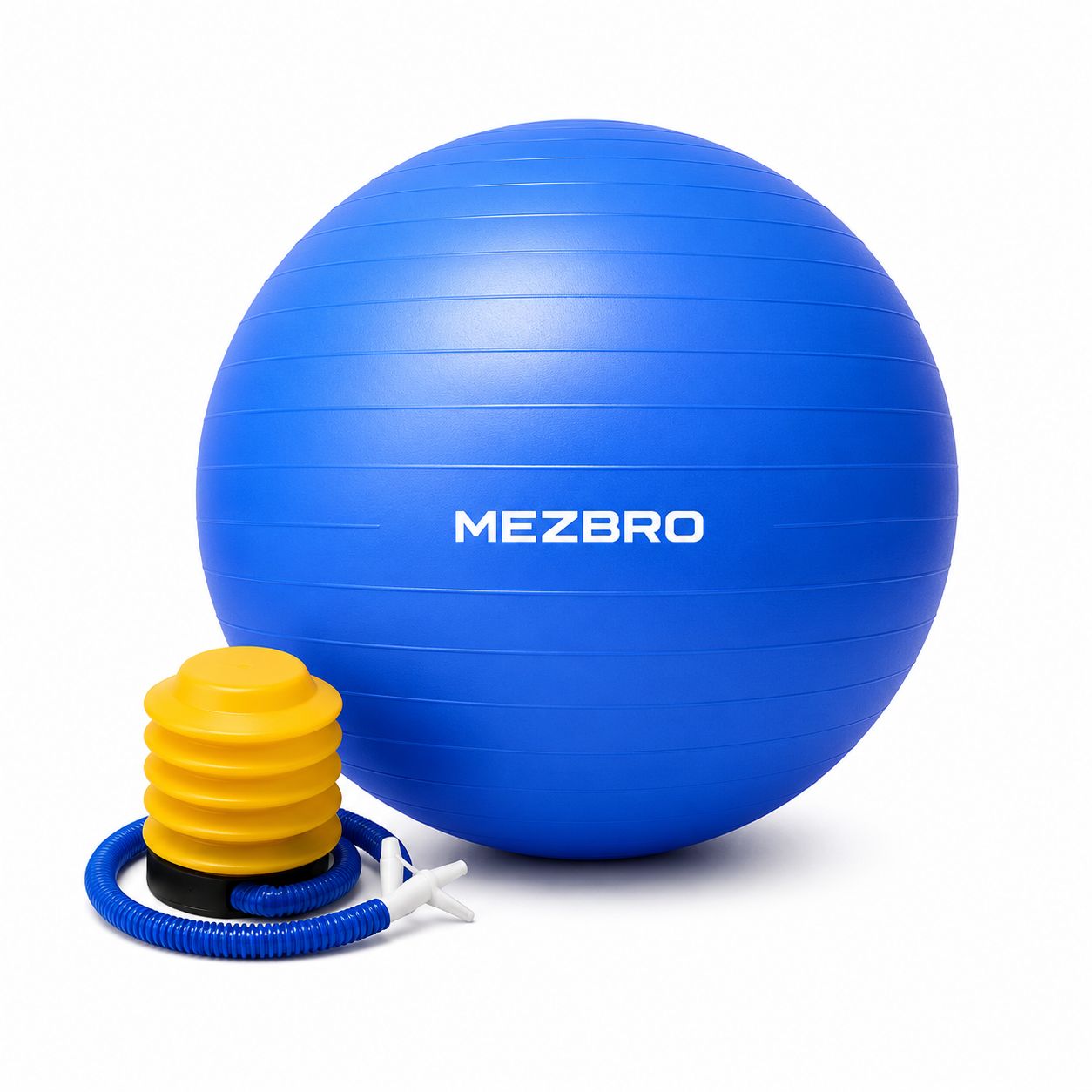 PELOTA DE PILATES 75 CM CON INFLADOR AZUL