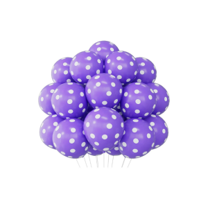 GLOBOS VIOLETA A LUNARES 100 UNIDADES