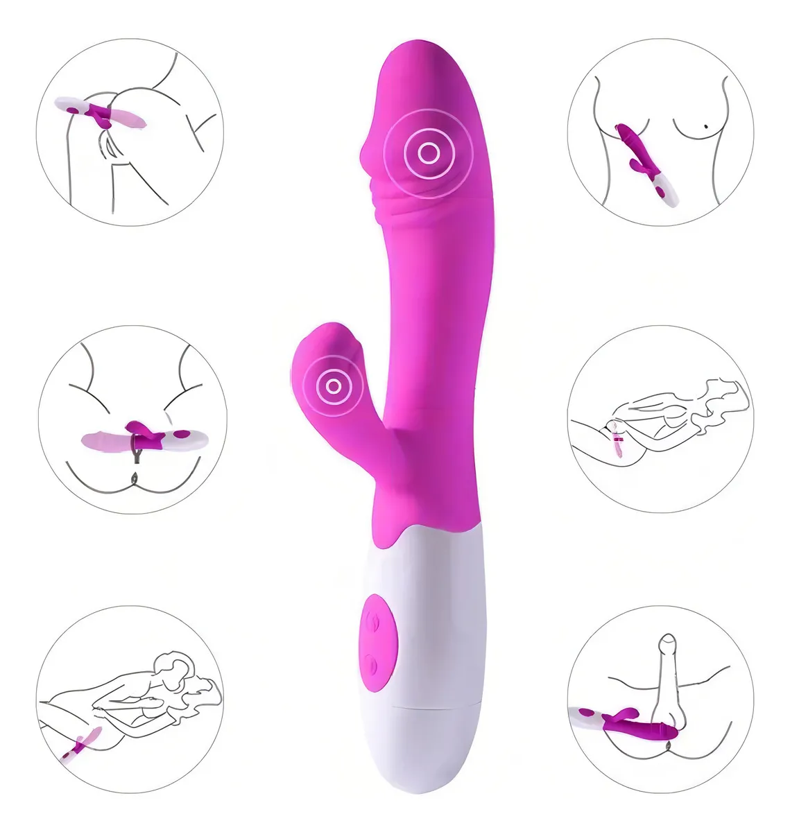 VIBRADOR CON ESTIMULADOR DE CLITORIS - Imagen 4