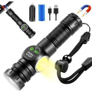 LINTERNA TÁCTICA LED RECARGABLE 12000 LÚMENES DE BRILLO ALTO