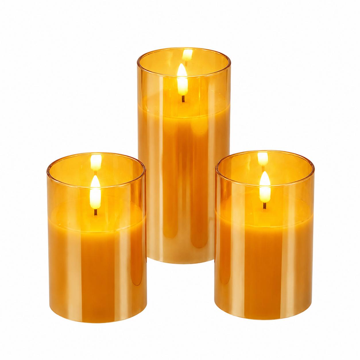 VELAS LED X 3 DORADAS