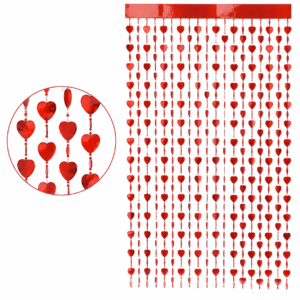 CORTINA METALIZADA CORAZONES 2 X 1 MTS.